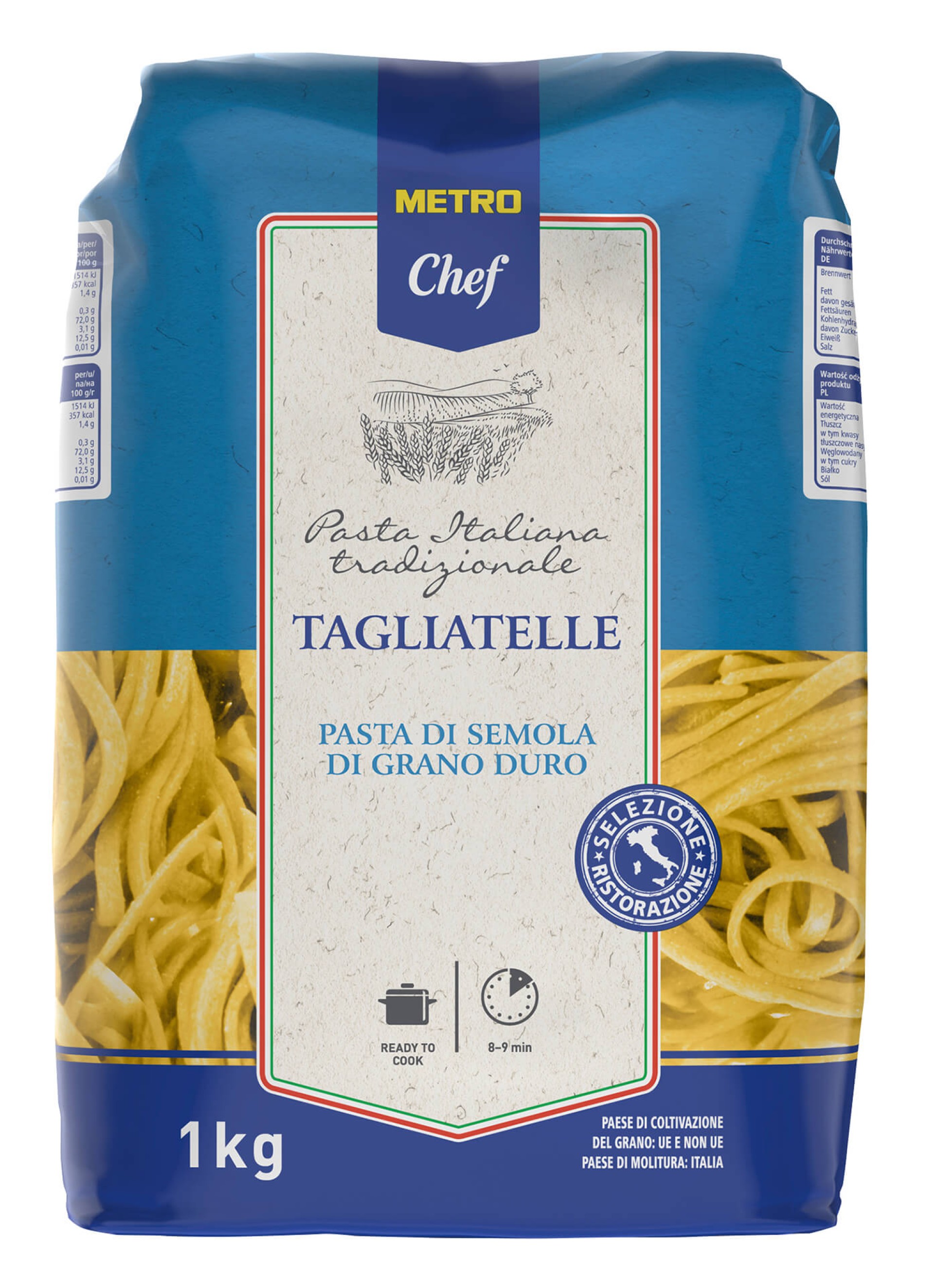 Massa Tagliatelle Yellow METRO Chef 5x1 kg Massa Tagliatelle Yellow METRO Chef 5x1 kg
