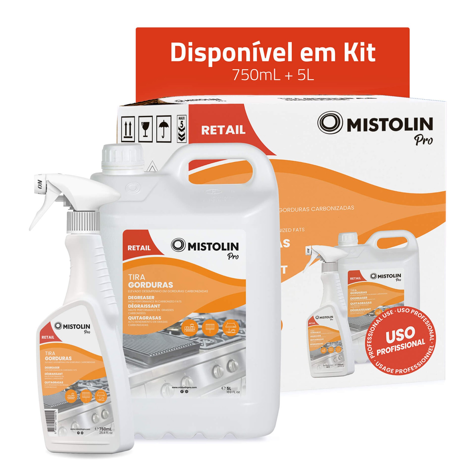 Kit Tira Gorduras 5 l C/ Pistola Mistolin 0.75 l