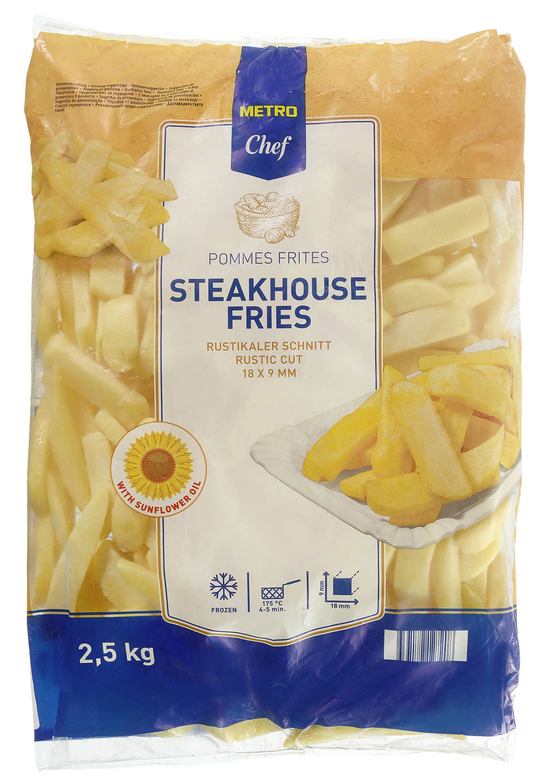 Batata Steakhouse Congelada METRO Chef 4x2,5 kg Batata Steakhouse Congelada METRO Chef 4x2,5 kg