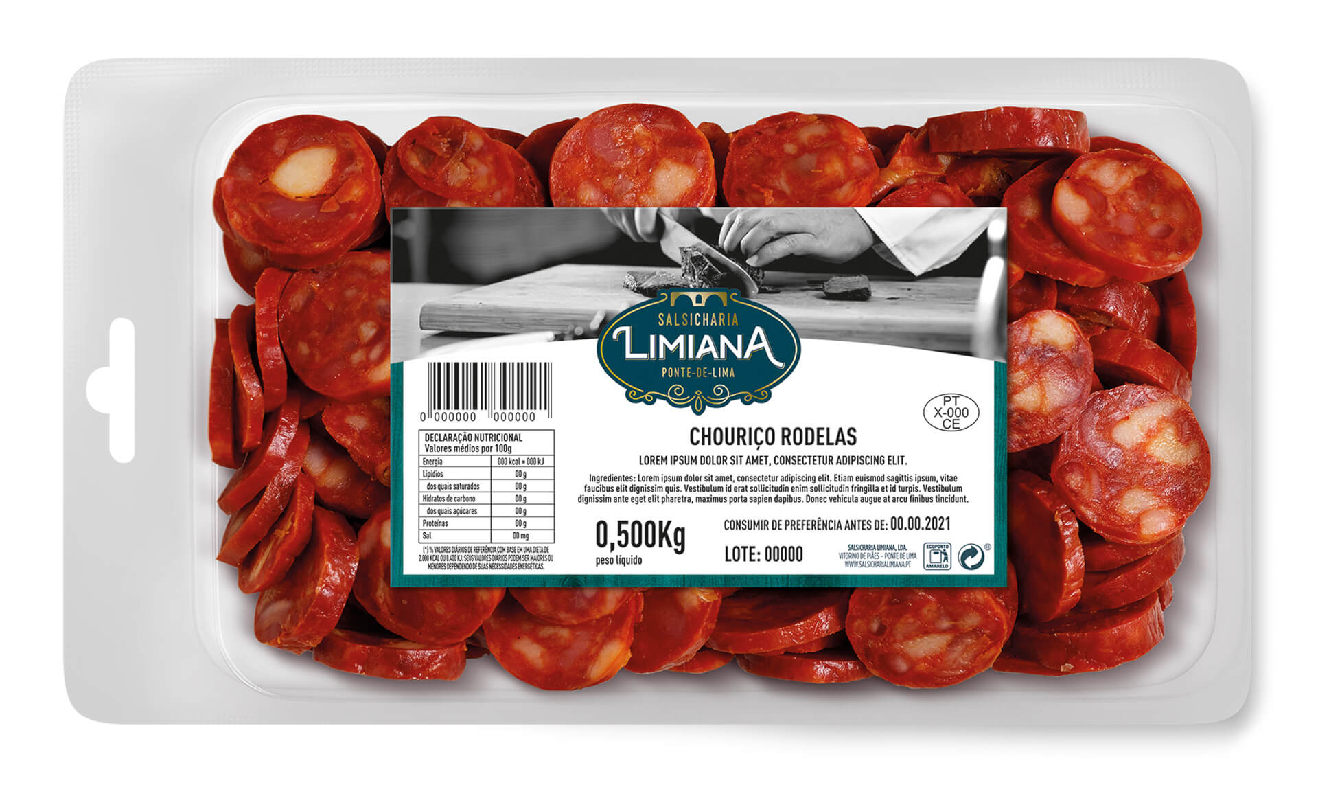 Chouri�o Corrente Fatiado Limiana 500 g