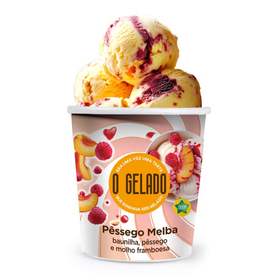Gelado Pessego Melba Congelado O Gelado 6x460ml