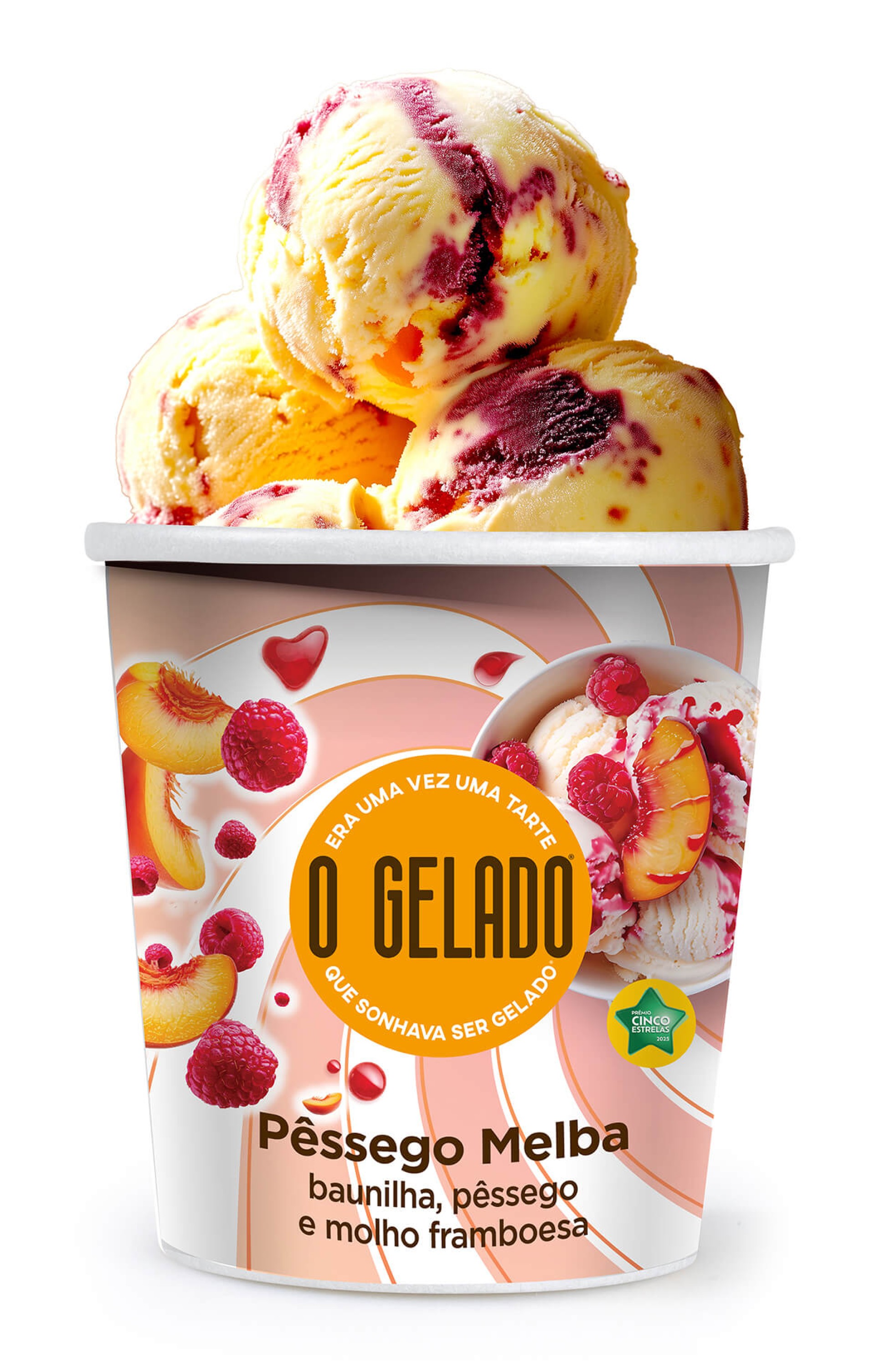 Gelado Pessego Melba Congelado O Gelado 6x460ml