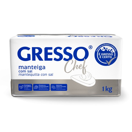 Manteiga c/ Sal Gresso Chef Alumnio 8x1 Kg