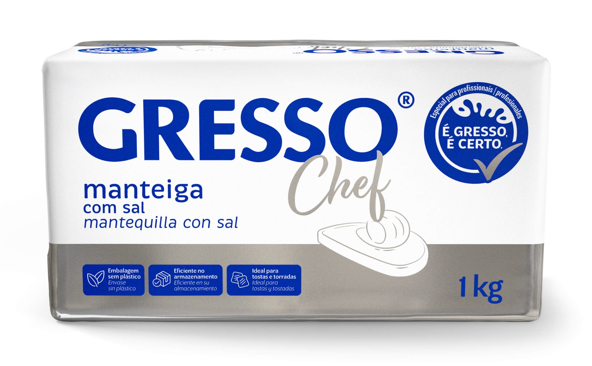 Manteiga c/ Sal Gresso Chef Alum�nio 8x1 Kg