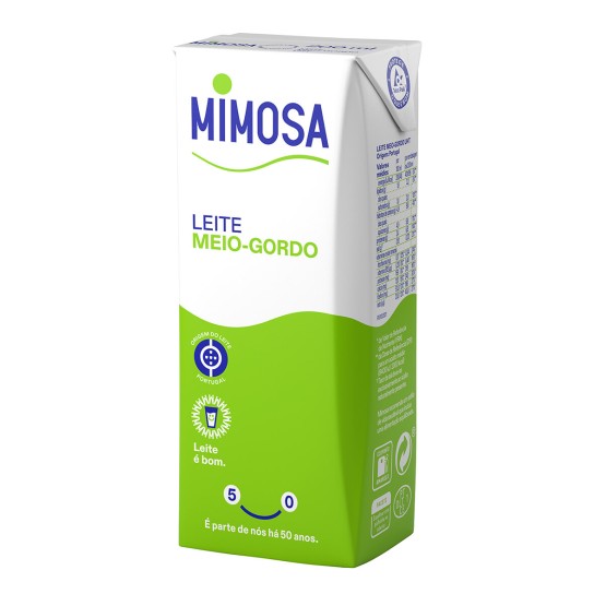 Leite UHT Meio Gordo Mimosa 32x200 ml