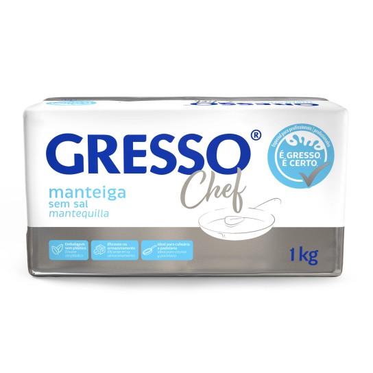 Manteiga s/ Sal Gresso Chef Alumnio 8x1 Kg