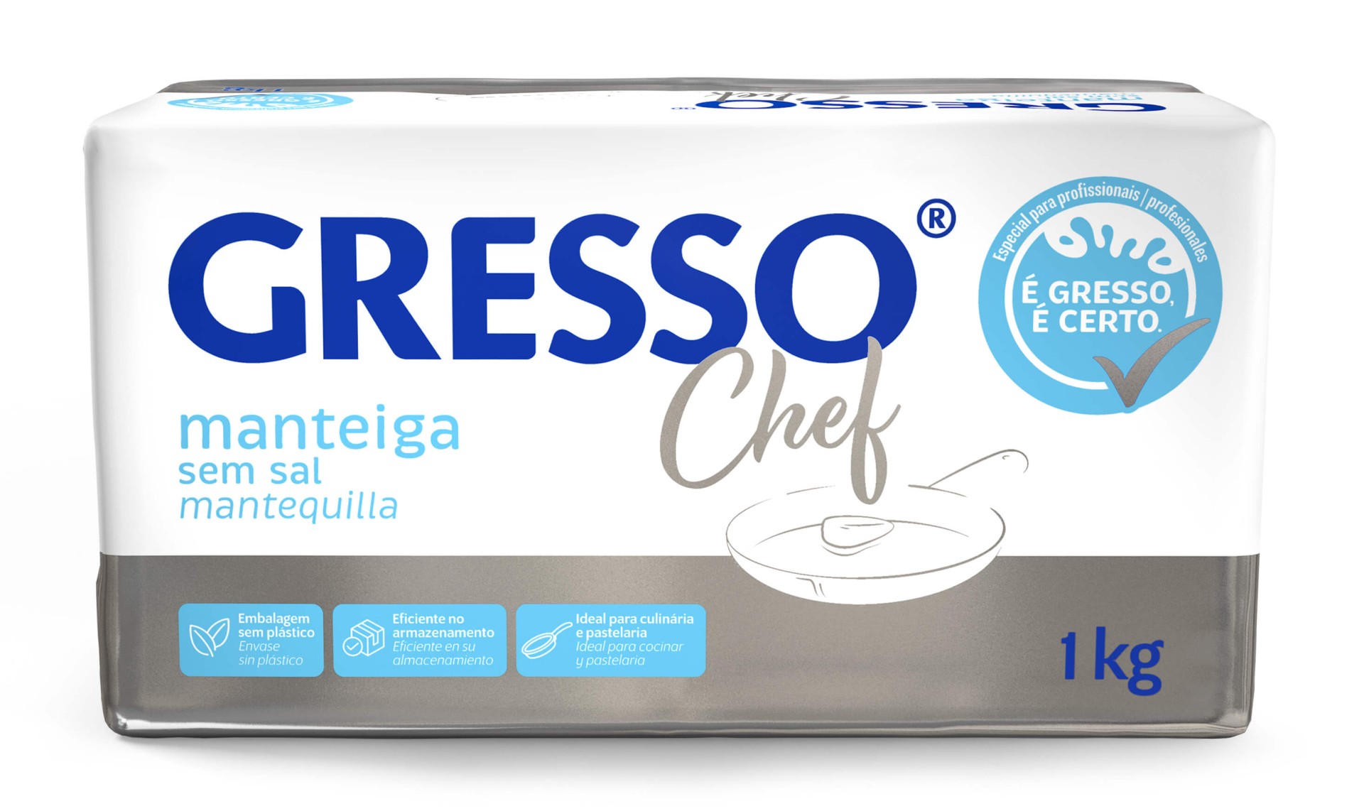 Manteiga s/ Sal Gresso Chef Alumínio 8x1 Kg Manteiga s/ Sal Gresso Chef Alumínio 8x1 Kg
