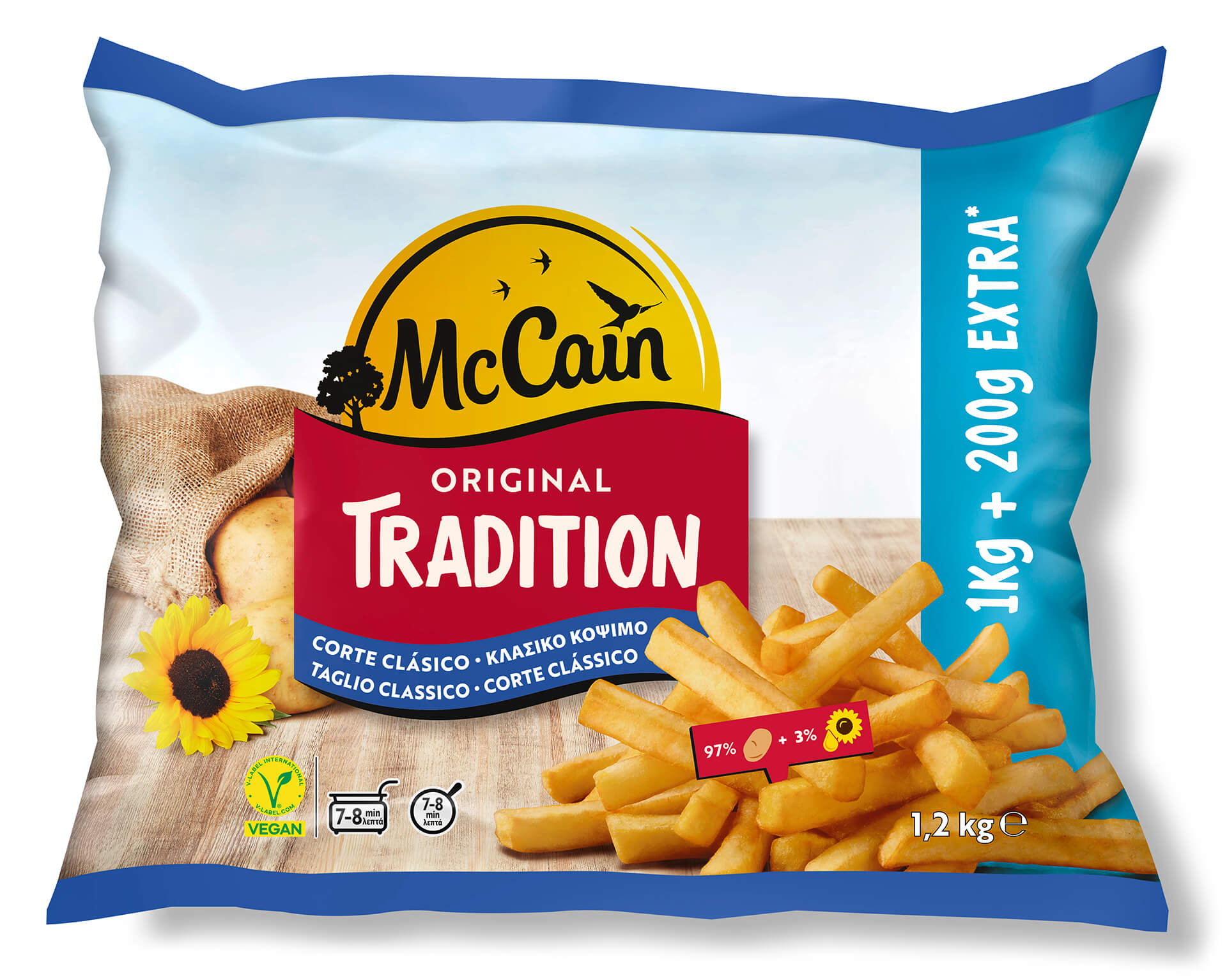 Batata Palito Tradition Congelado 10x1,2 kg Batata Palito Tradition Congelado 10x1,2 kg