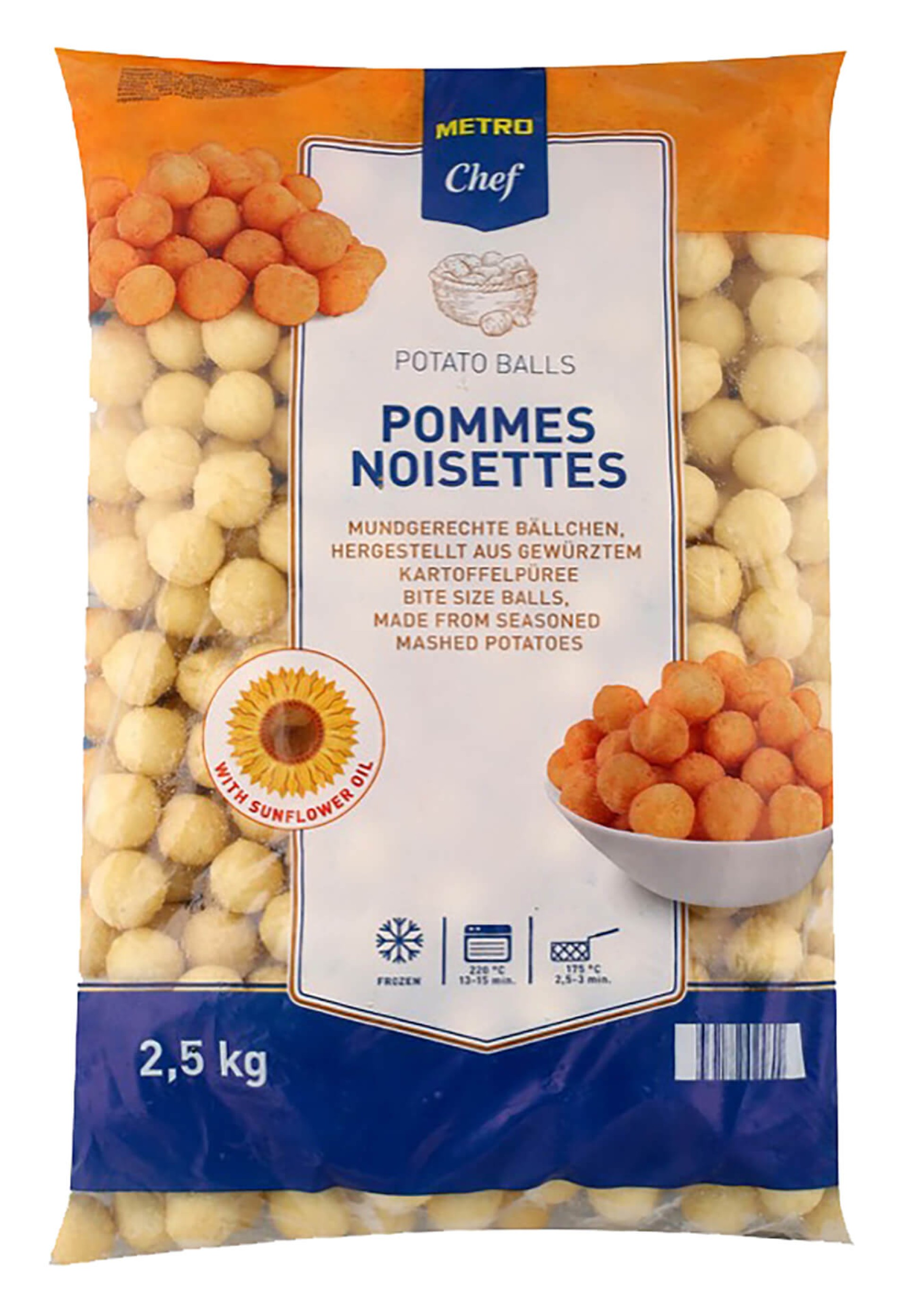 Batata Noisette Congelada METRO Chef 4x2,5 kg Batata Noisette Congelada METRO Chef 4x2,5 kg
