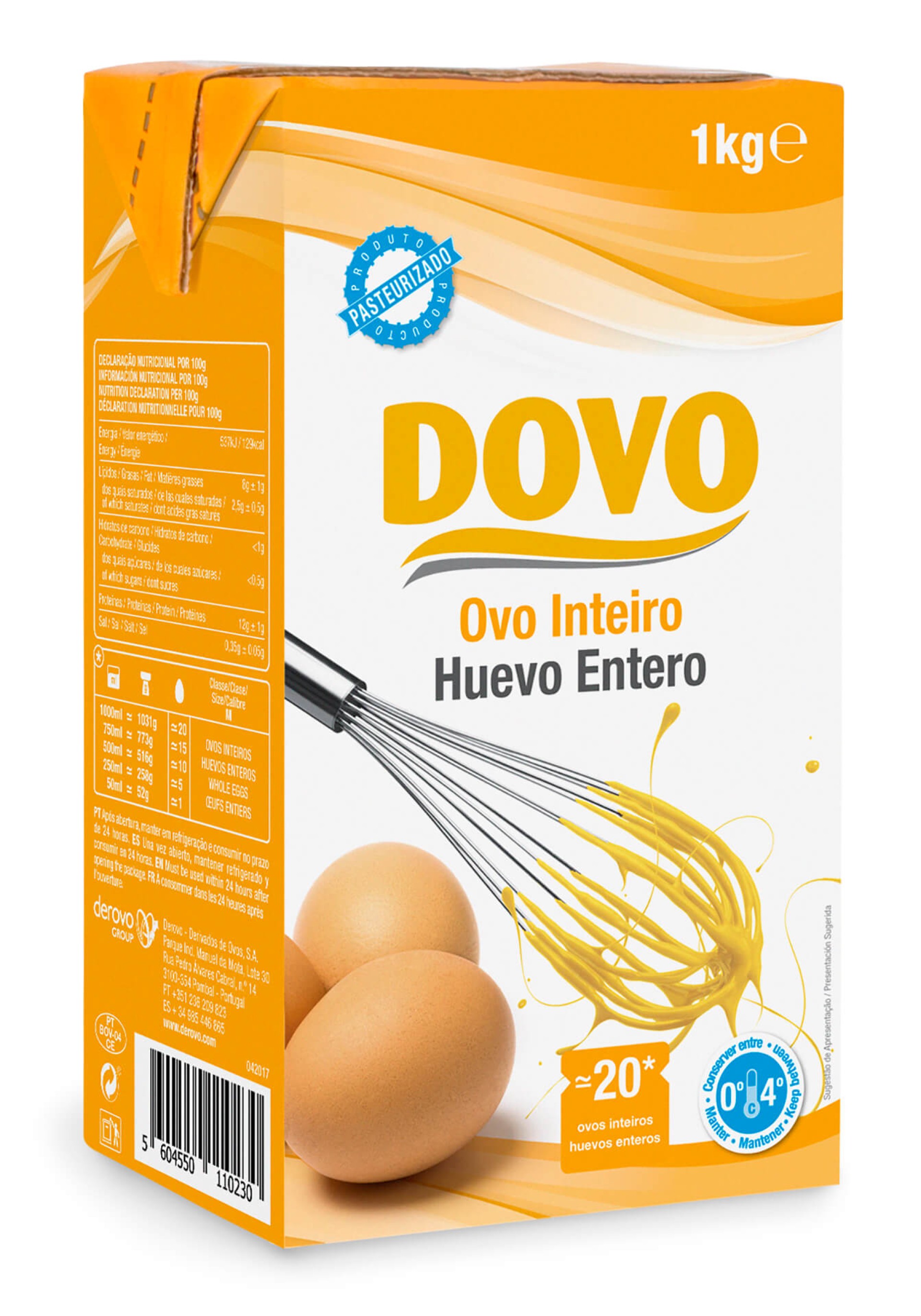 Ovo L�quido Pasteurizado Inteiro DOVO 1 kg