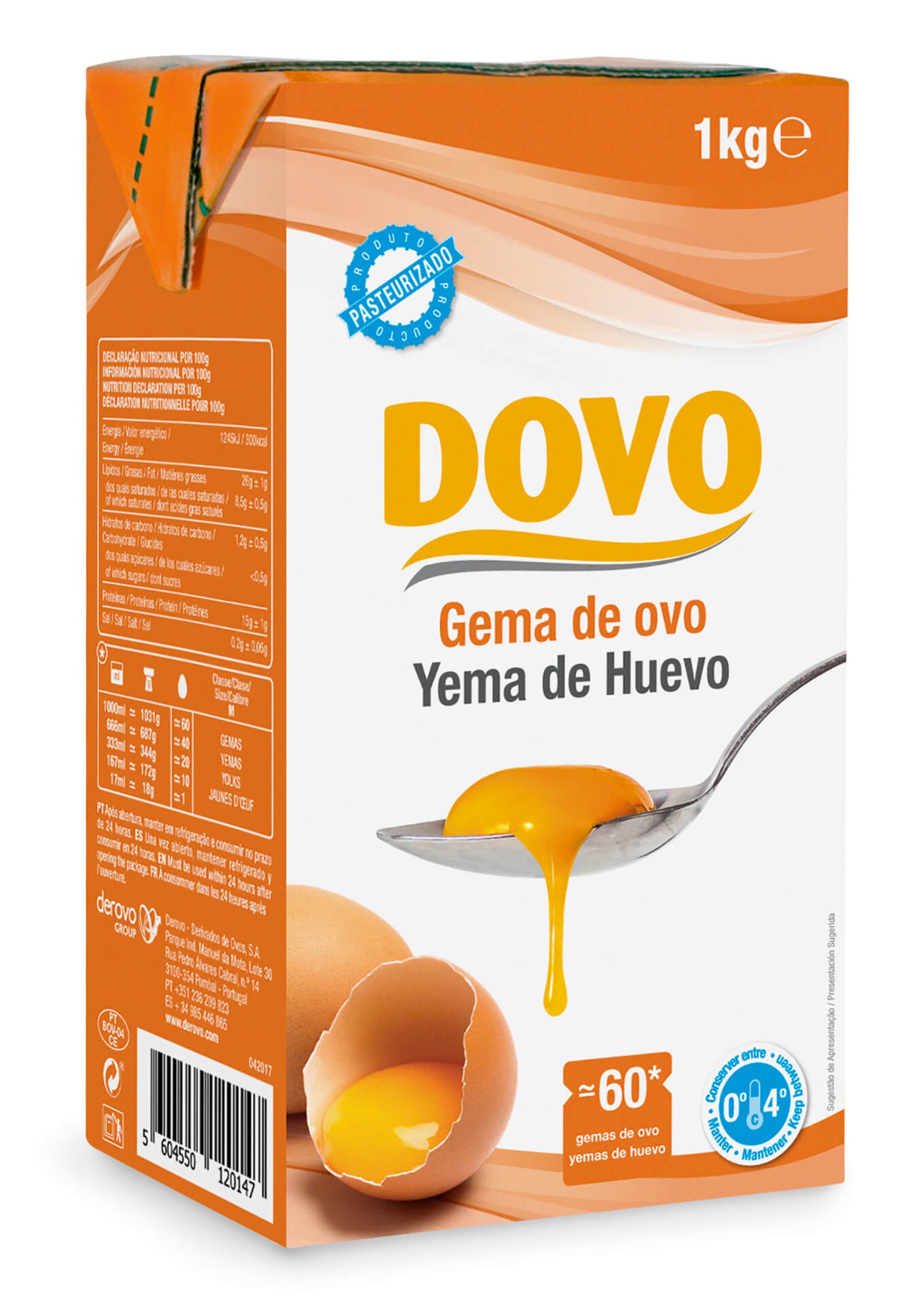 Ovo L�quido Pasteurizado Gema DOVO 1 kg