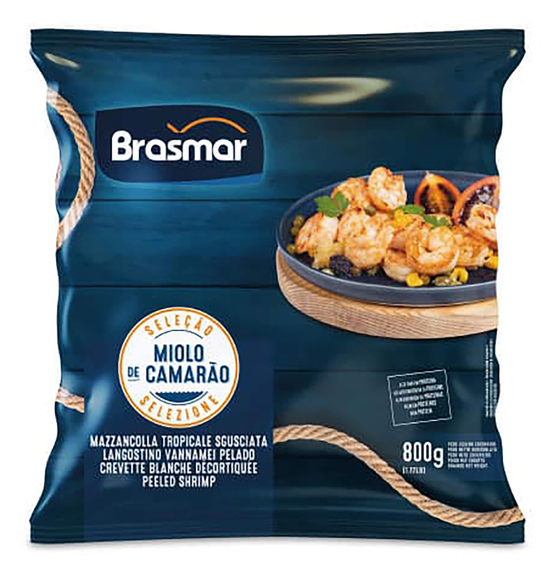 Miolo Camar�o Vannamei 21/30 Congelado Saco 800 g