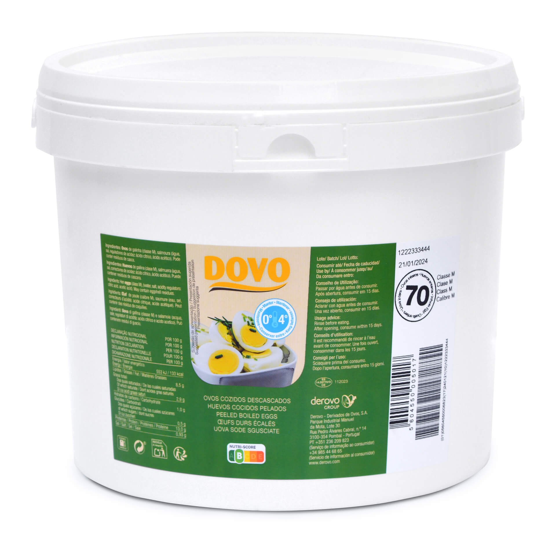 Ovo Cozido Balde 70 Un