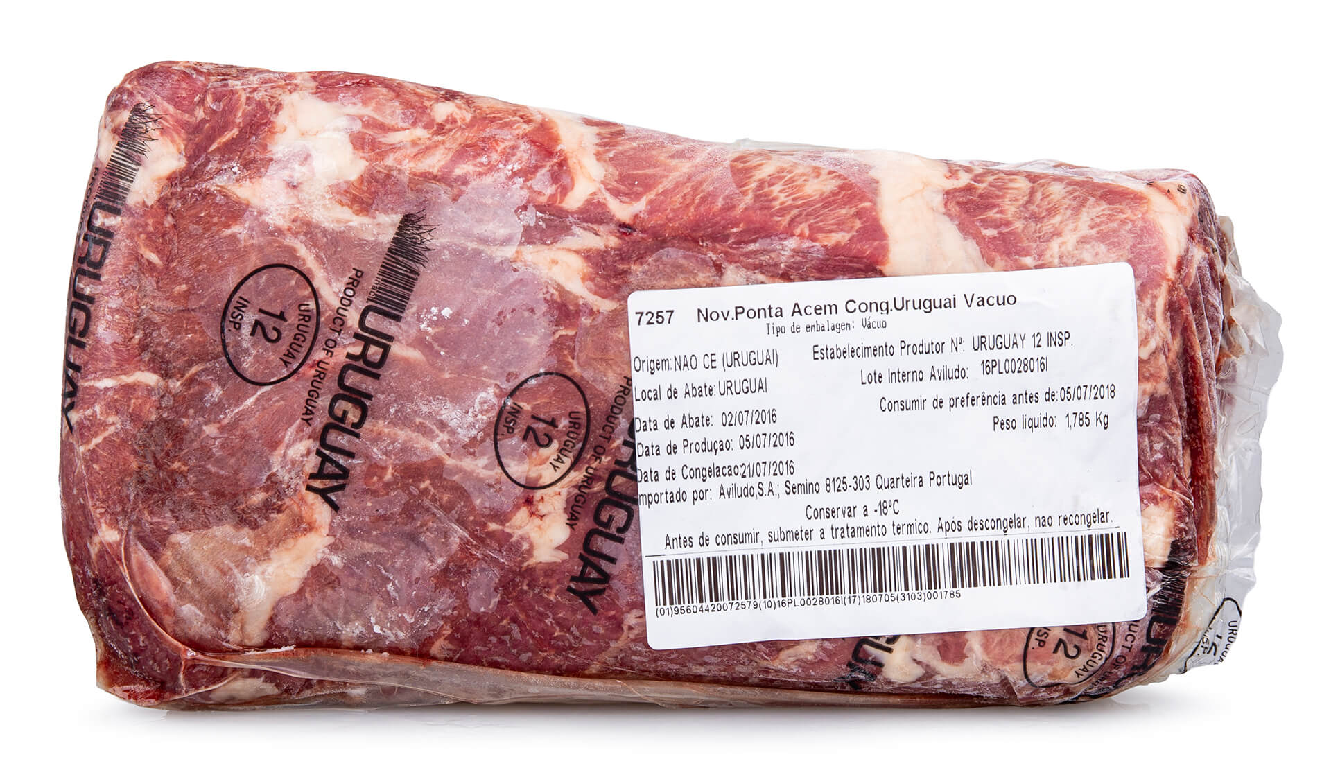Novilho Ponta Acém Congelado Uruguai Vácuo Novilho Ponta Acém Congelado Uruguai Vácuo