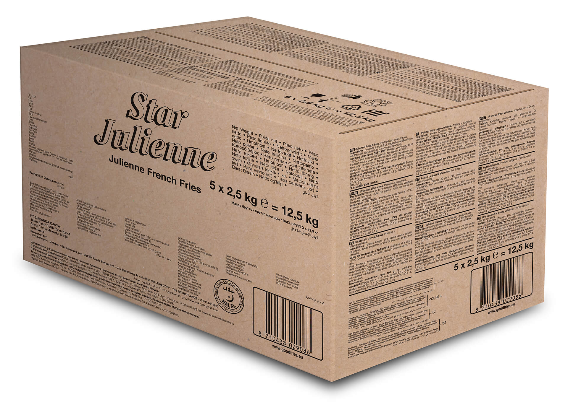 Batata Palito 6/6 Star Congelado 5x2.5 kg Batata Palito 6/6 Star Congelado 5x2.5 kg