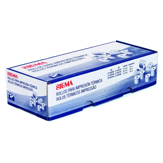 Papel Térmico Rolo 57x17 SIGMA Cx 10 Un Papel Térmico Rolo 57x17 SIGMA Cx 10 Un