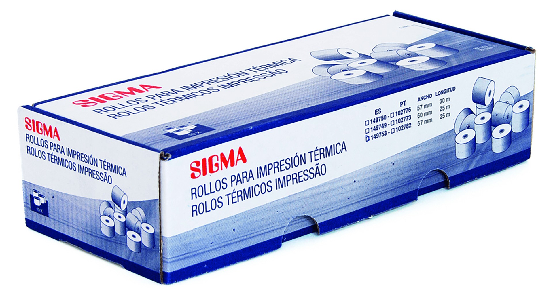 Papel Térmico Rolo 57x17 SIGMA Cx 10 Un Papel Térmico Rolo 57x17 SIGMA Cx 10 Un