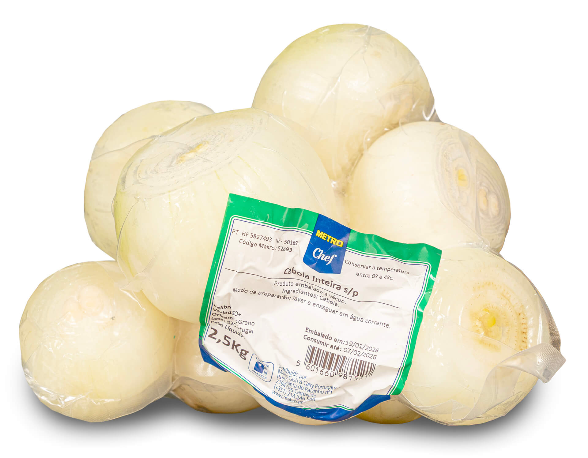 Cebola Inteira s/ Pele METRO Chef 2,5 kg