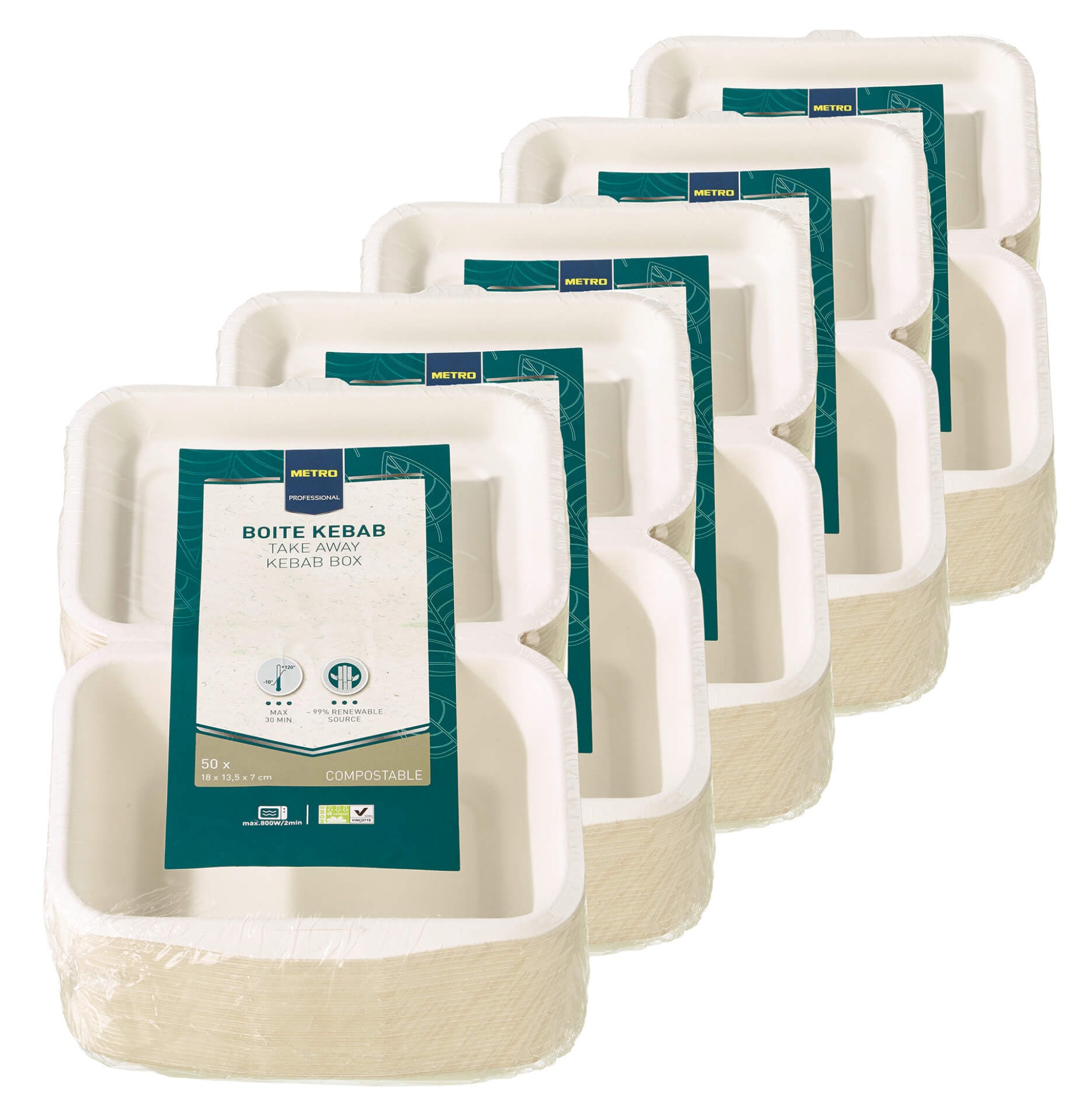 Caixa Cartão p/ Kebab METRO Profissional 5x50 Un Caixa Cartão p/ Kebab METRO Profissional 5x50 Un