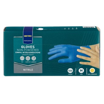 Luvas Nitrilo Azul Tamanho M METRO Profissional 10x100 Un