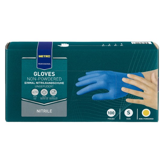 Luvas Nitrilo Azul Tamanho S METRO Profissional 10x100 Un Luvas Nitrilo Azul Tamanho S METRO Profissional 10x100 Un