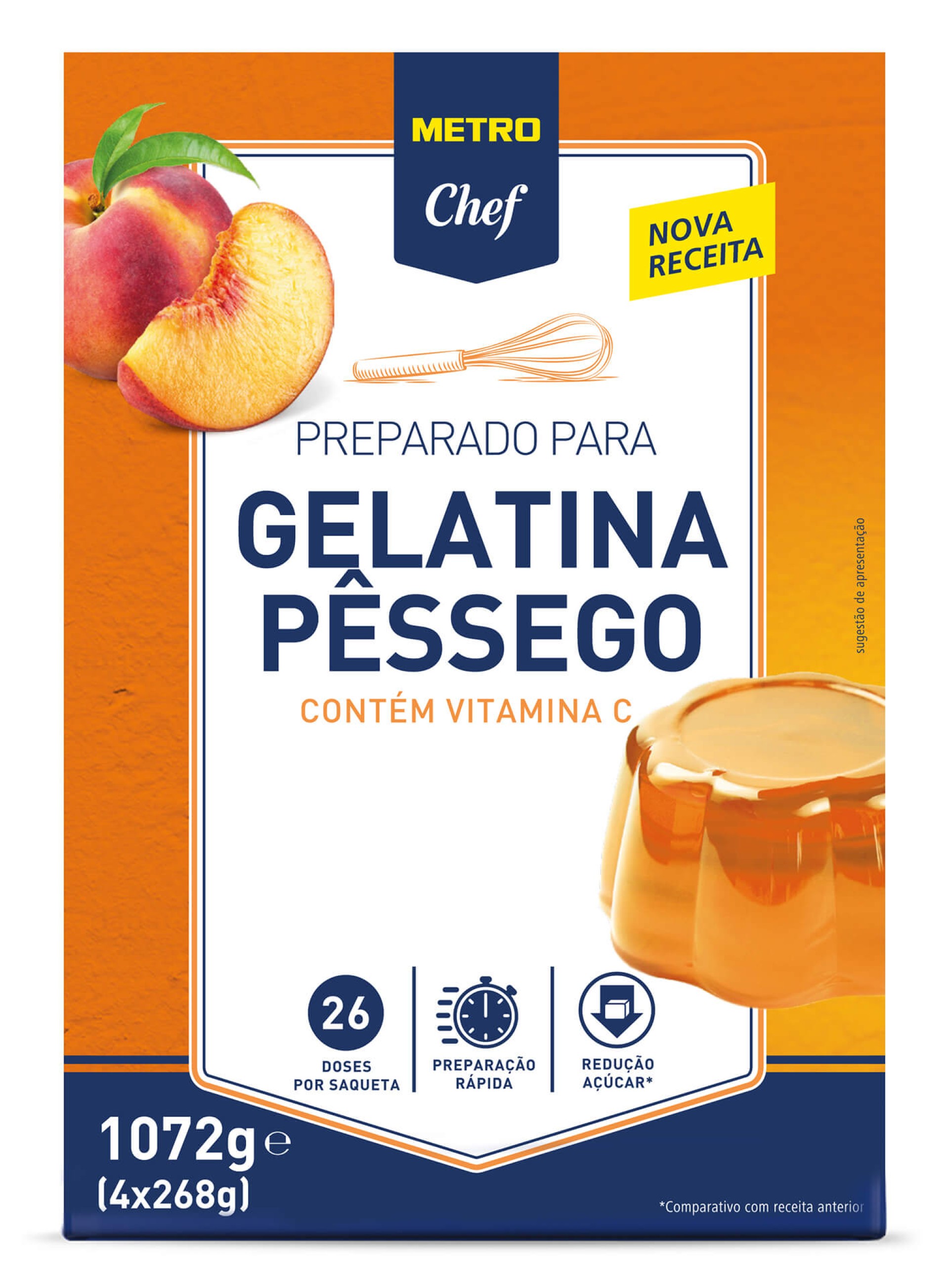 Gelatina P�ssego METRO Chef 4x4x268 g