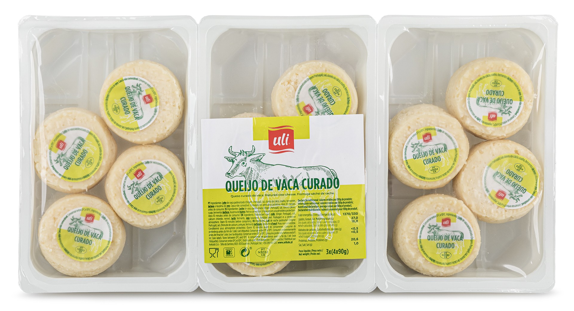 Queijo Vaca Curado Uli 4x90 g