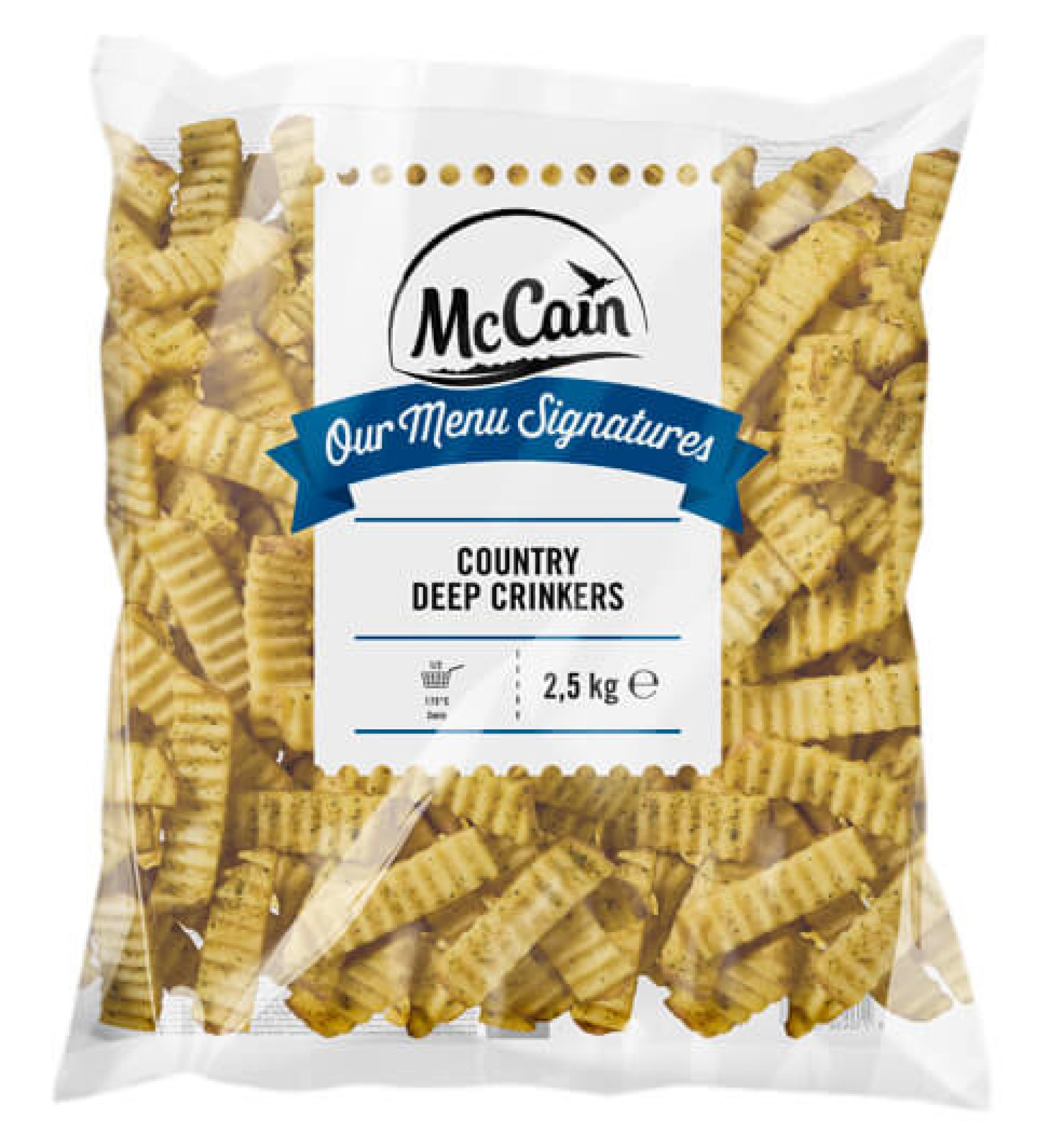 Batata Crinkers c/ Pele Ervas Congelada Mccain 4x2,5Kg