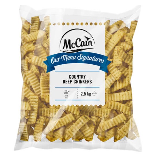 Batata Crinkers c/ Pele Ervas Congelada Mccain 4x2,5Kg