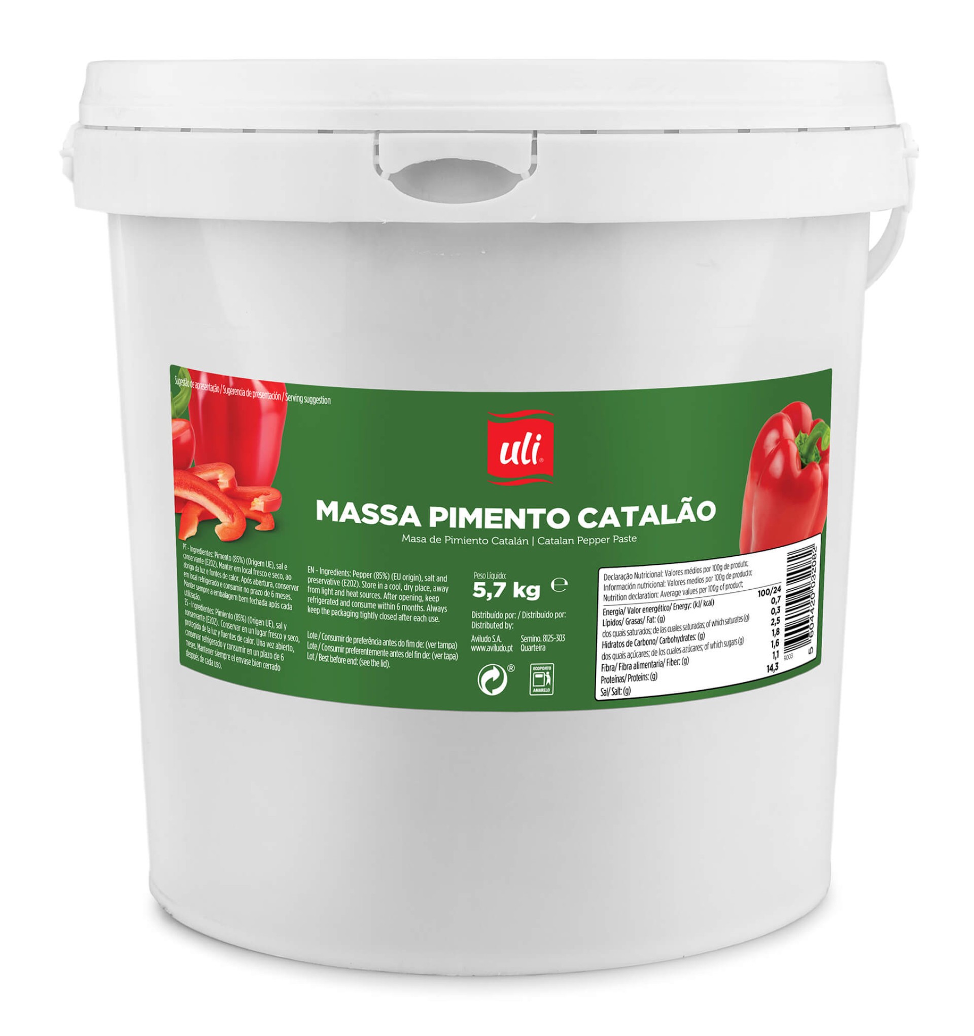 Massa Pimento Catal�o Uli Balde 5,7 kg