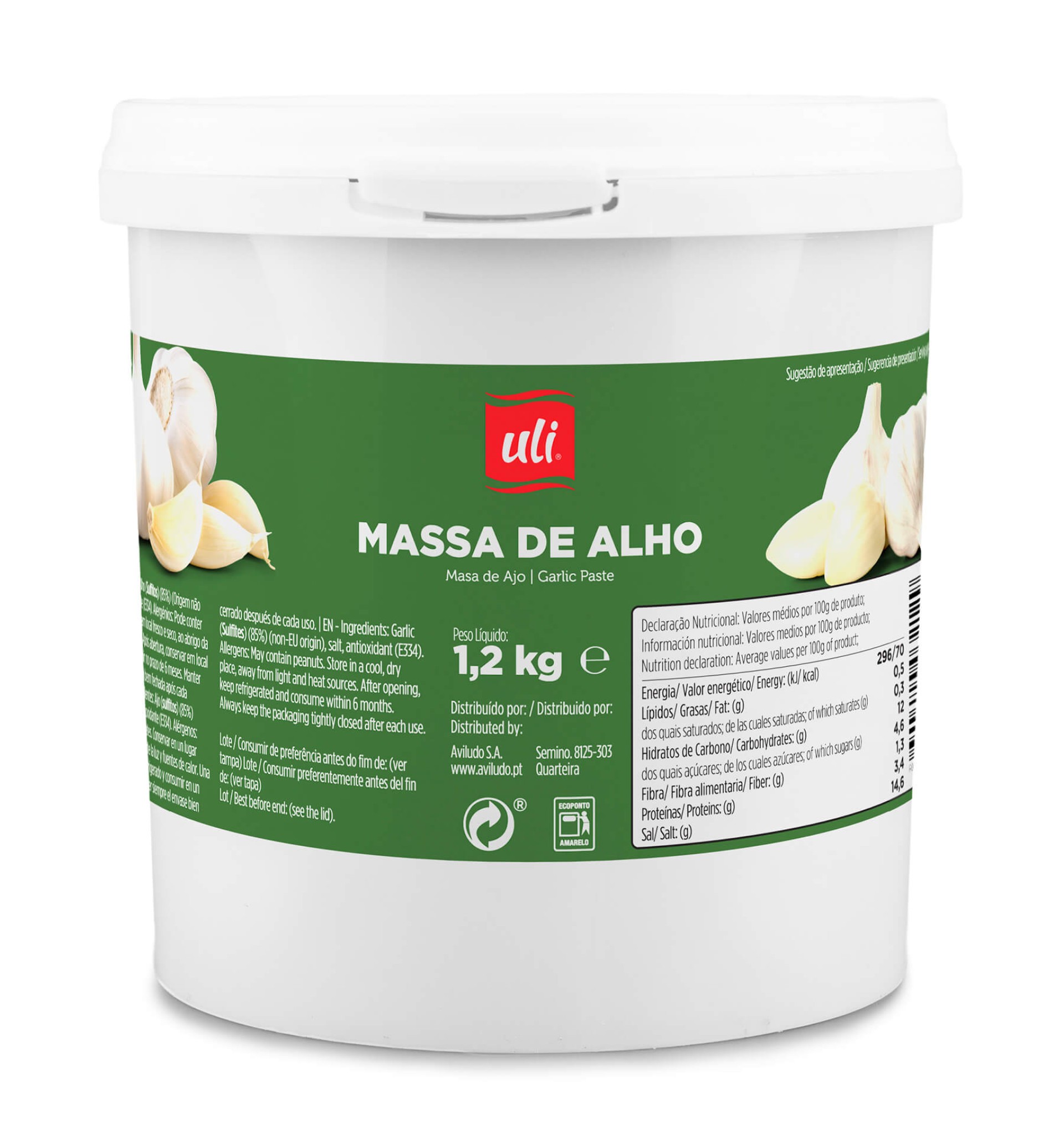 Massa Alho Uli 1200 g
