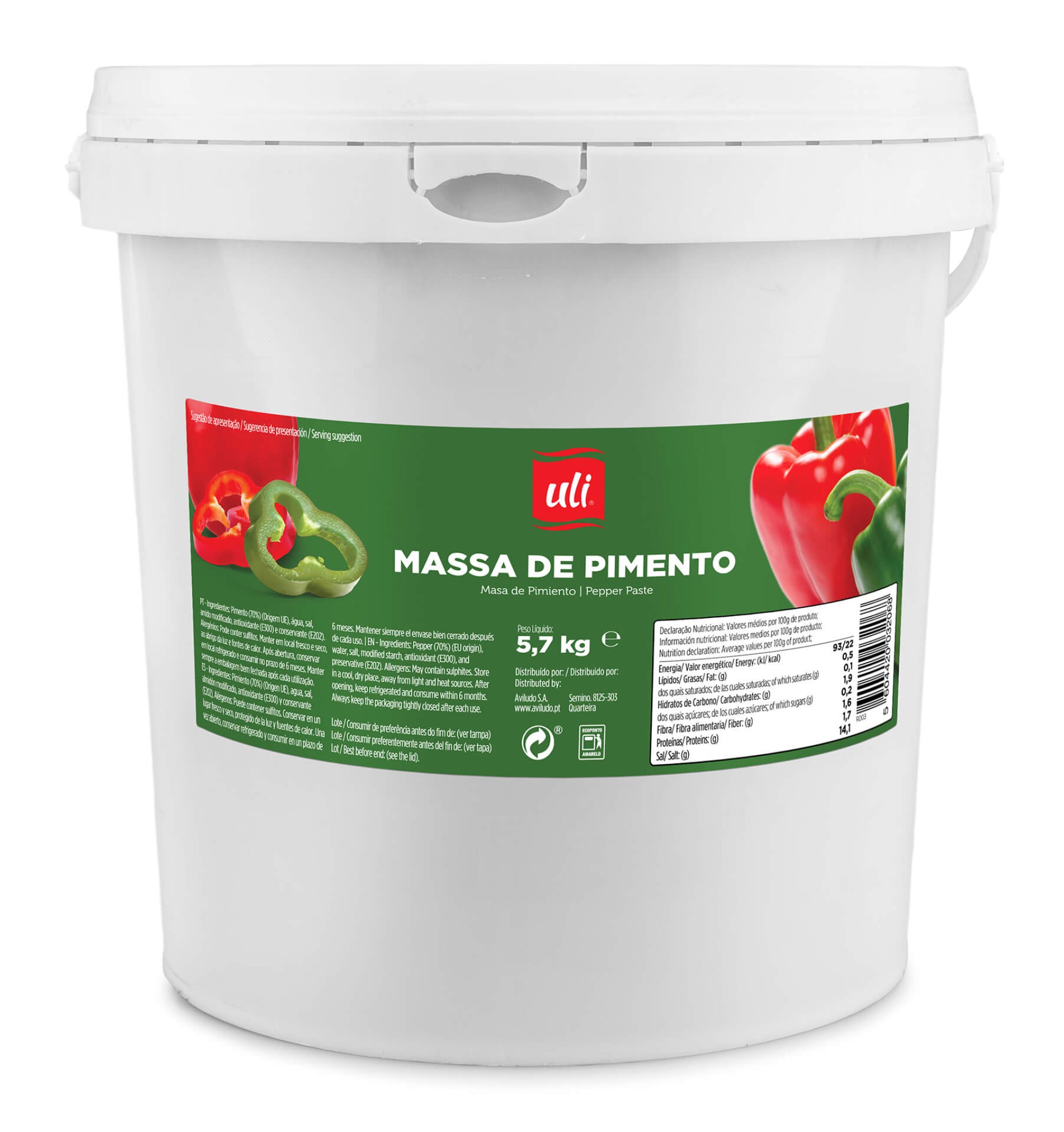 Massa Pimento Uli Balde 5,7 kg