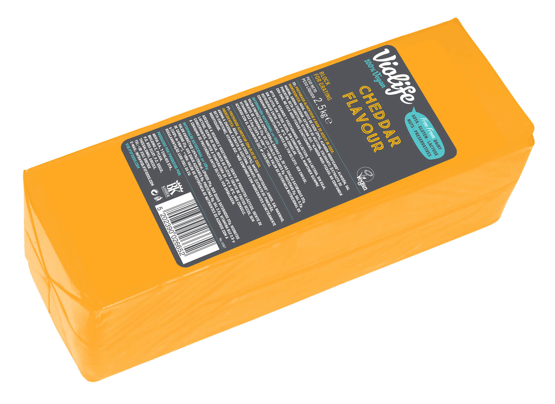 Violife Sabor Cheddar Barra 2.5 kg