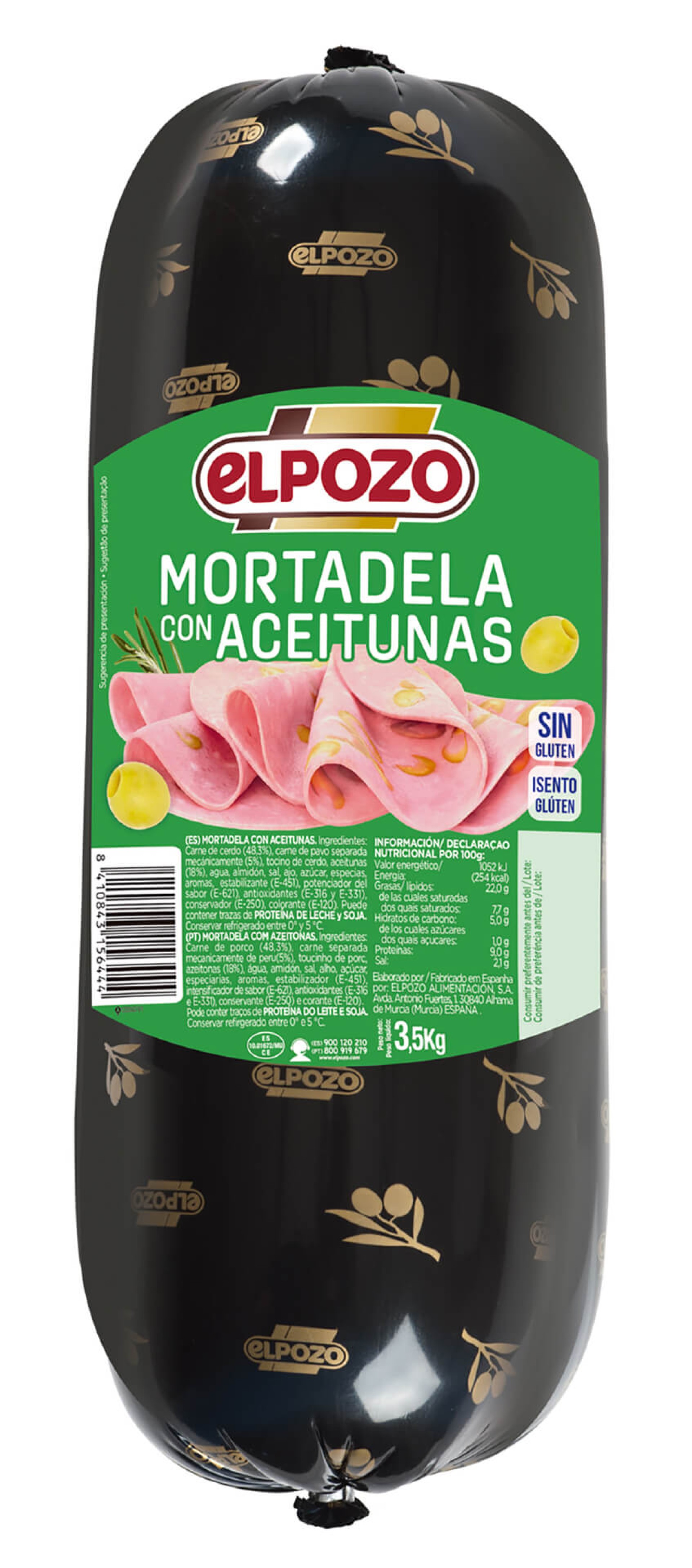 Mortadela c/ Azeitonas Elpozo 2x3,5 kg Mortadela c/ Azeitonas Elpozo 2x3,5 kg