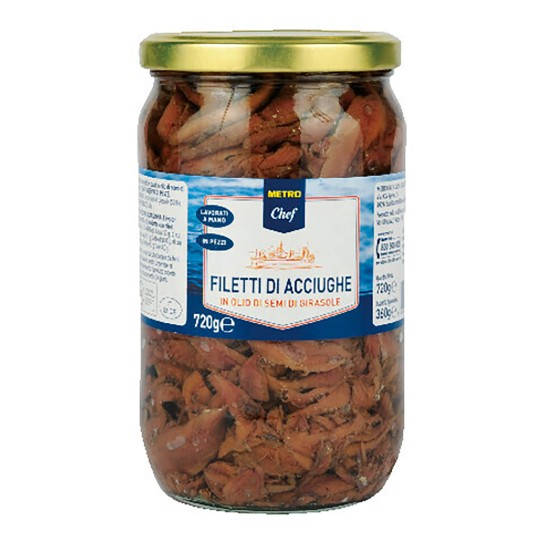 Filete Anchova Oleo METRO Chef 6x720 g Filete Anchova Oleo METRO Chef 6x720 g