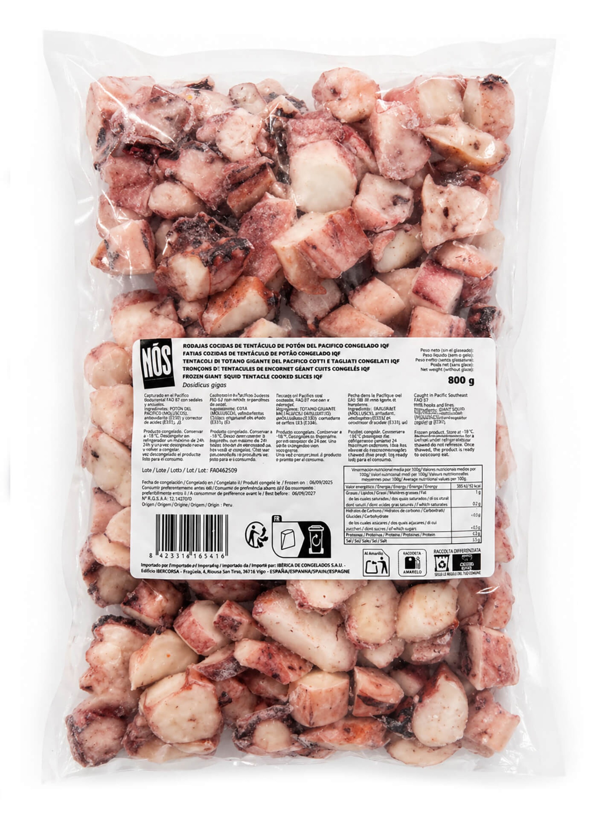 Pota Cozida Rodelas Congelada 6x800 g