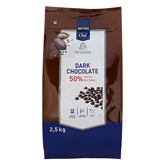 Chocolate Negro 50% Botoes METRO Chef 2,5 kg