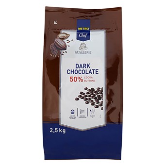 Chocolate Negro 50% Botoes METRO Chef 2,5 kg