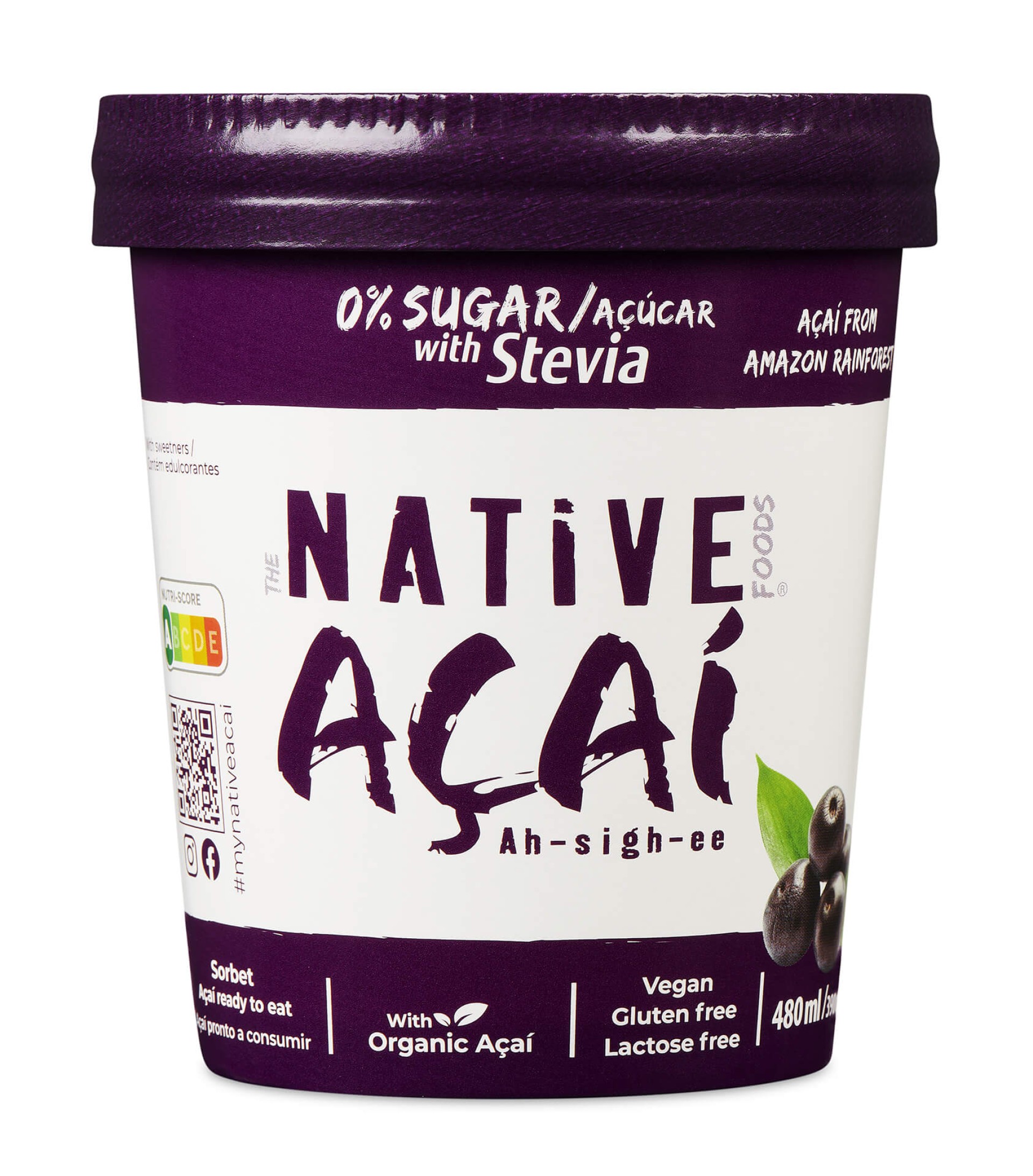 Sorbet Açaí Zero Açúcar Congelado 8x480 ml Sorbet Açaí Zero Açúcar Congelado 8x480 ml