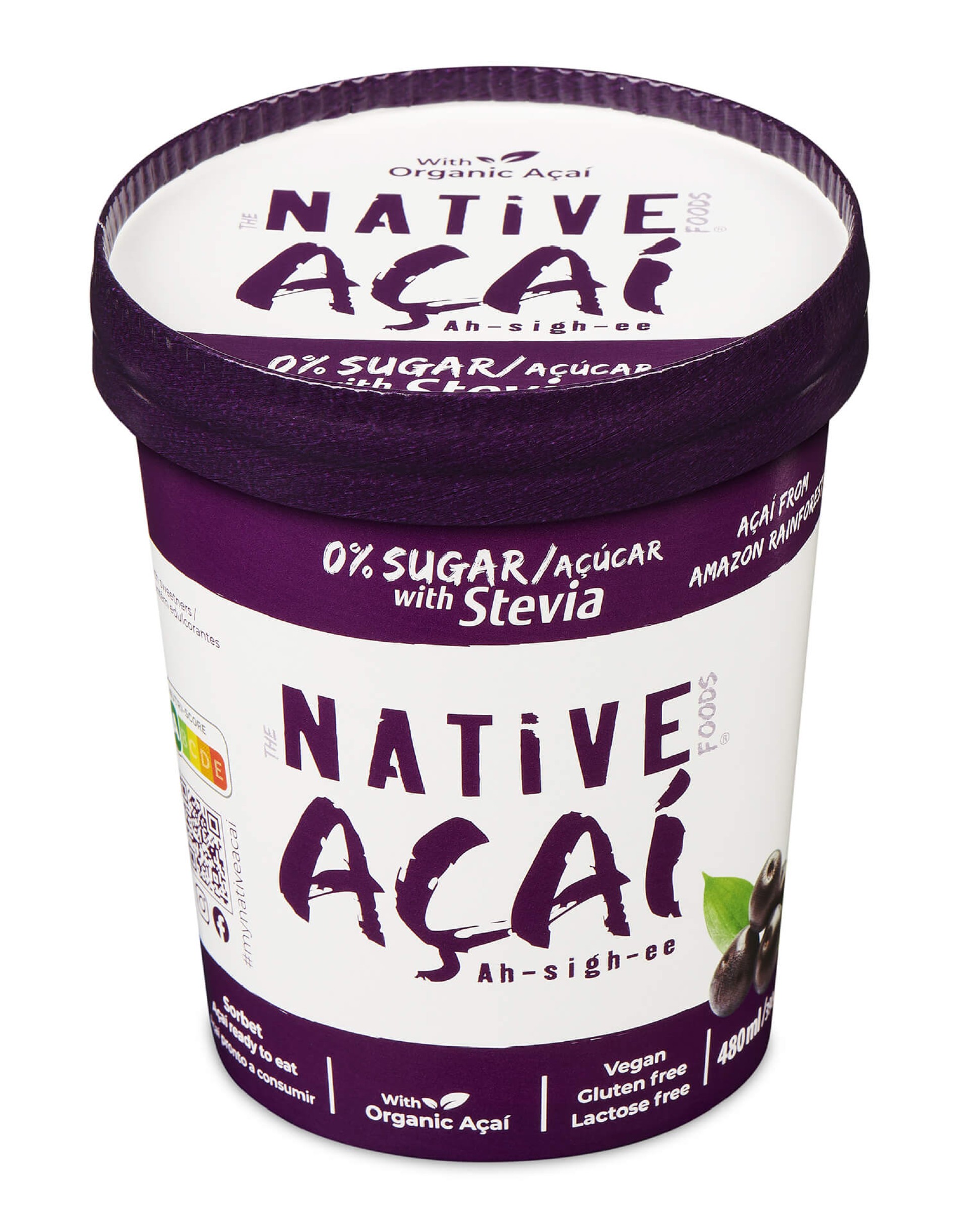Sorbet Açaí Zero Açúcar Congelado 8x480 ml Sorbet Açaí Zero Açúcar Congelado 8x480 ml
