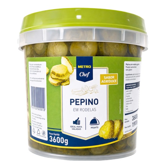 Pepino Agridoce Laminado METRO Chef Balde 3,6 kg