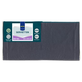 Guardanapos 2F 33x33 Preto METRO Profissional 4x300 Un