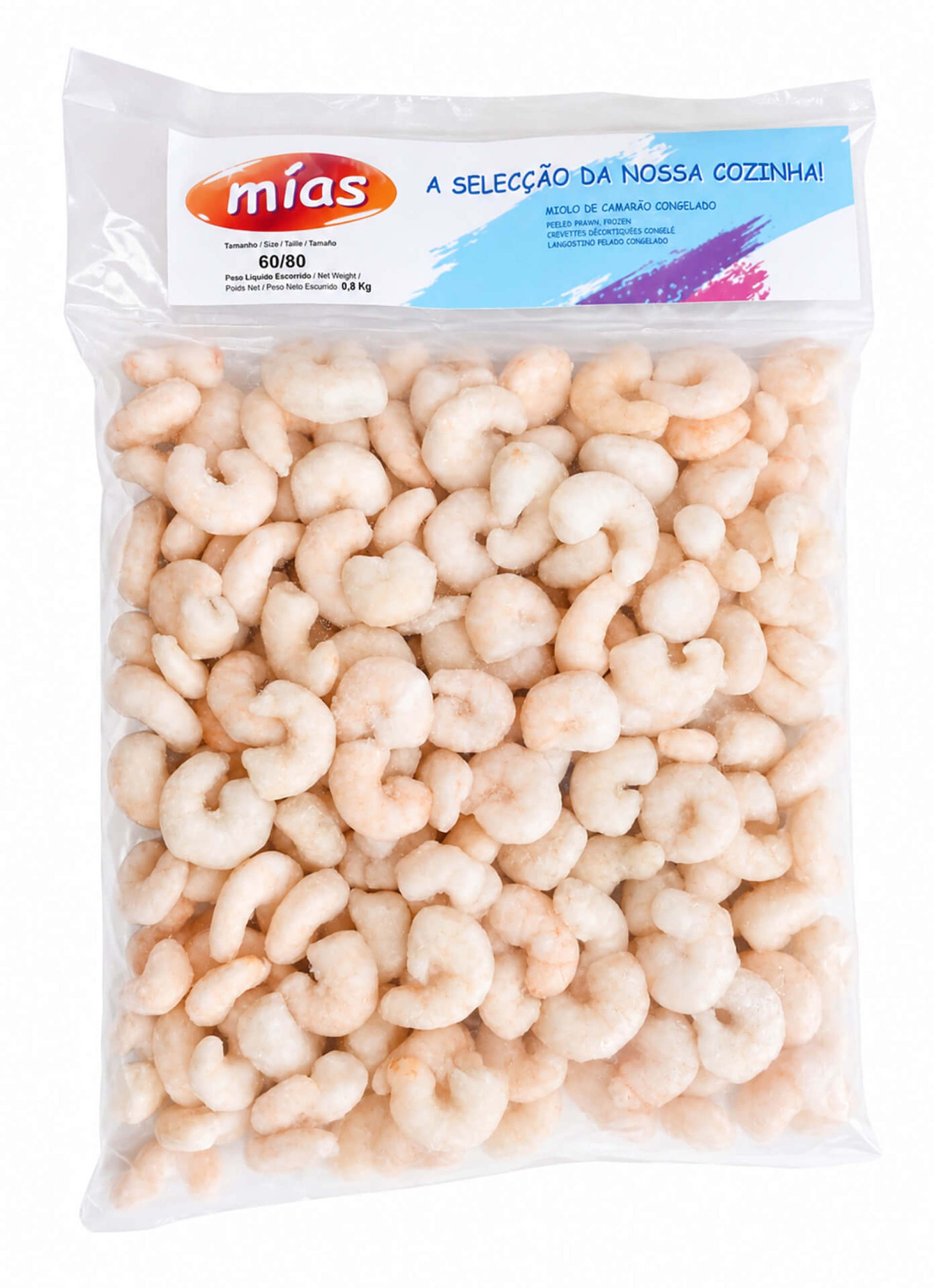 Miolo Camarão 60/80 Congelado Índia Saco 800 g Miolo Camarão 60/80 Congelado Índia Saco 800 g
