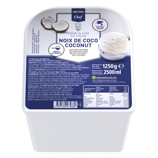 Gelado Coco Congelado METRO Chef 2,5 l Gelado Coco Congelado METRO Chef 2,5 l