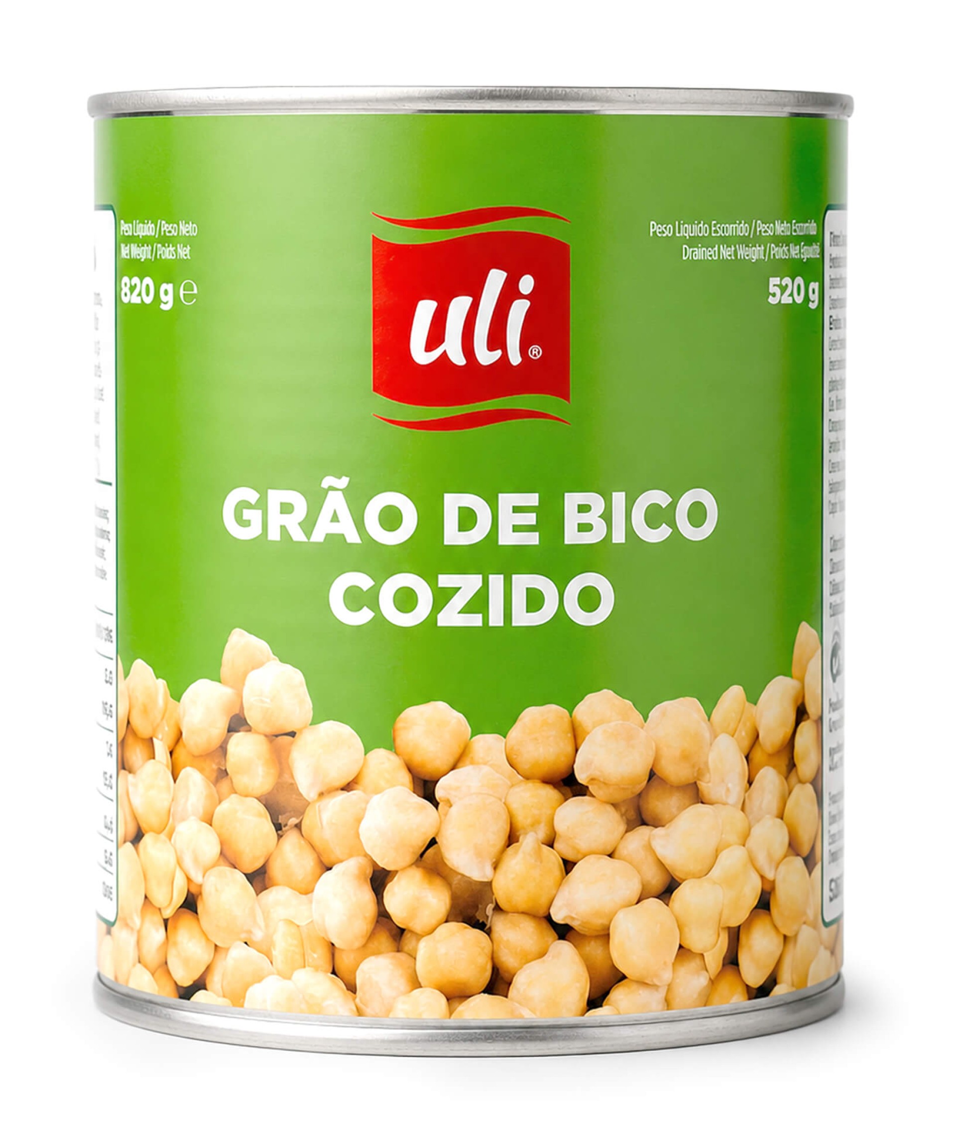 Grão Cozido Uli 12x820 g Grão Cozido Uli 12x820 g