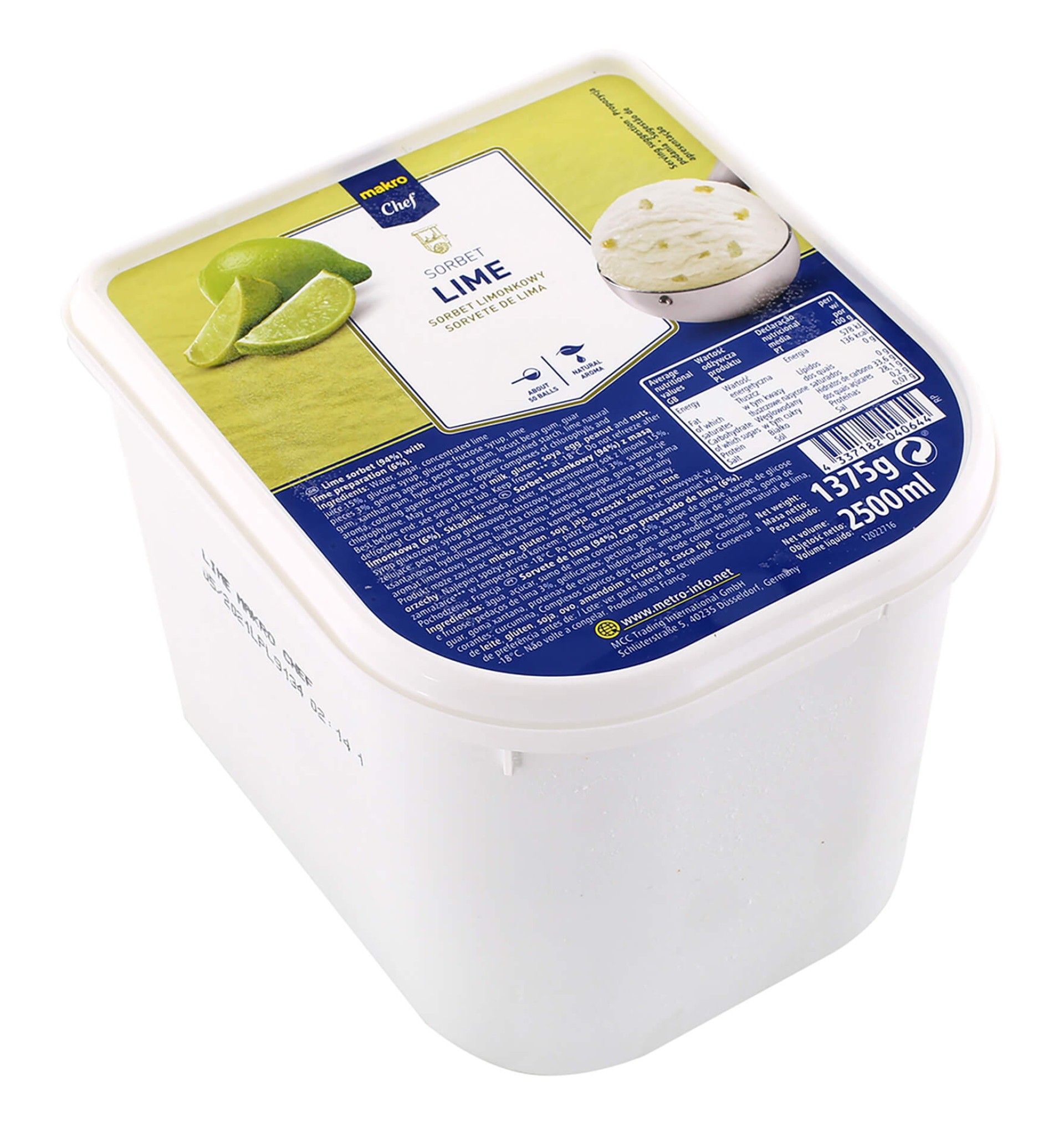 Sorbet Lima Congelado METRO Chef 2,5 l Sorbet Lima Congelado METRO Chef 2,5 l