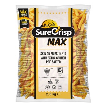 Batata Surecrisp MAX c/ Pele 14/14 Congelada McCain 4x2,5 kg