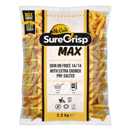 Batata Surecrisp MAX c/ Pele 14/14 Congelada McCain 4x2,5 kg Batata Surecrisp MAX c/ Pele 14/14 Congelada McCain 4x2,5 kg