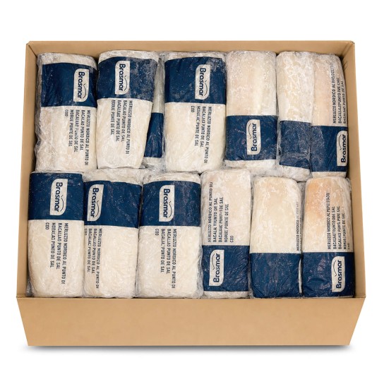 Bacalhau Lombos c/ Pele +300 g Congelado Brasmar Cx 6 kg